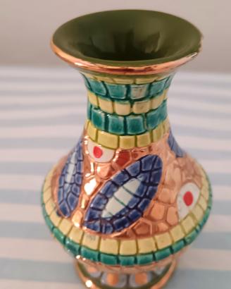 Mini Vaso CeramicaRAVENNA Arredo Stile Mosaico Or