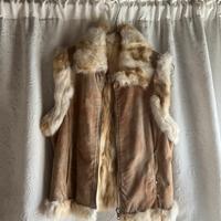 Gilet vintage vera pelle e vera pelliccia