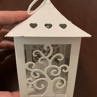 Portacandela bianco con albero