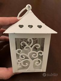 Portacandela bianco con albero