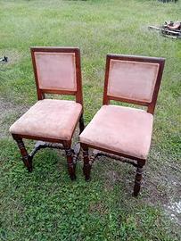 2 sedie primi 900 con gambe tornite 