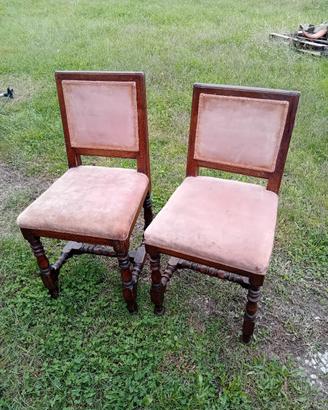 2 sedie primi 900 con gambe tornite 