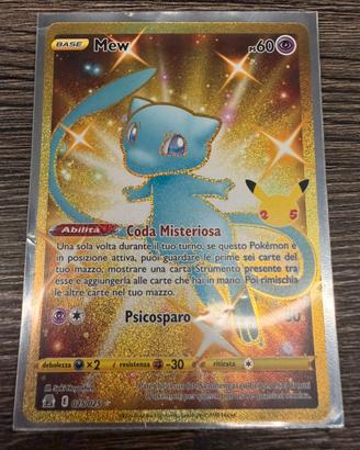 CARTA POKEMON MEW GOLD SHINY 025/025 CELEBRAZIONI