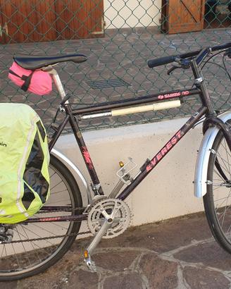 Bicicletta da viaggio o da città con borse incluse
