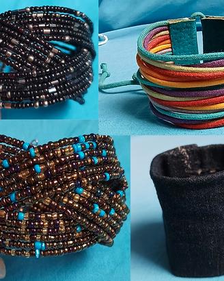 Set bracciali + collana perline omaggio