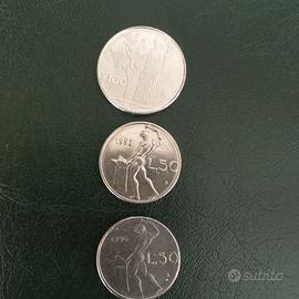 50 Lire mini + 100 Lire mini - 1.000 lire bicolor