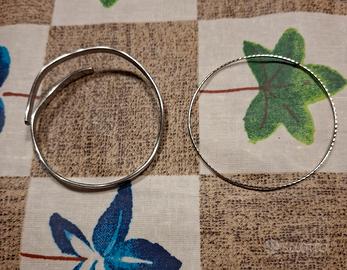 Lotto 2 bracciali rigidi vintage - Metallo Argento