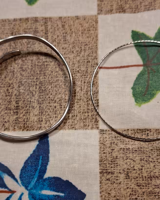 Lotto 2 bracciali rigidi vintage - Metallo Argento