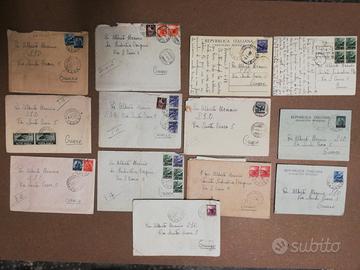 Buste affrancate, cartoline francobolli 1940 1950
