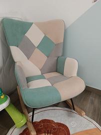 Poltroncina a dondolo Multicolore Design Patchwork