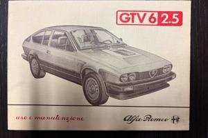 LIBRETTO USO E MANUTENZIONE ALFA ROMEO GTV6 - 2.5