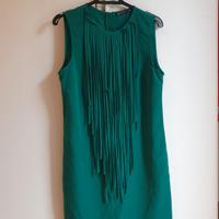 Vestito Verde Zara con Frange-Come Nuovo