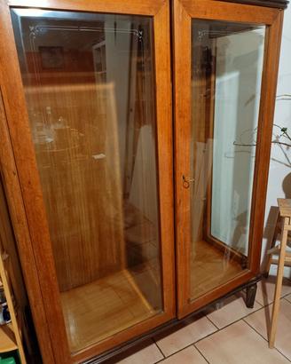 Armadio vetrina da salotto in legno - vintage 