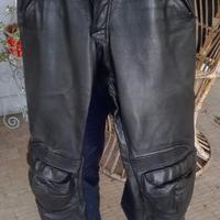 Giubotto vera pelle da moto con pantaloni