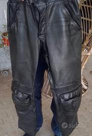 Giubotto vera pelle da moto con pantaloni