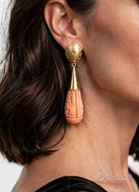 orecchini oro 18kt con corallo 