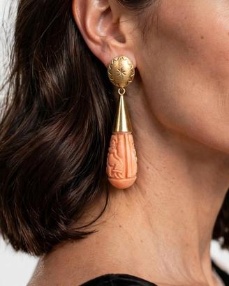 orecchini oro 18kt con corallo 