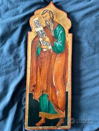 Icona su legno, dipinta a mano, evangelista