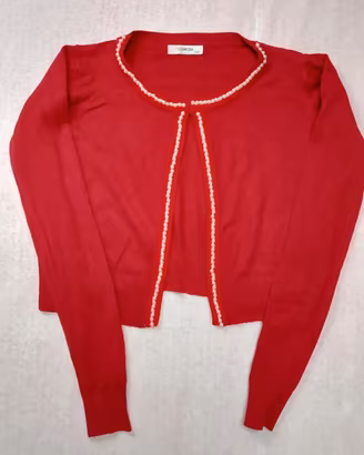 Coprispalle Rosso con Perle Cosmoda Taglia S/M - c