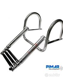 Scaletta inox 3 gradini con maniglie