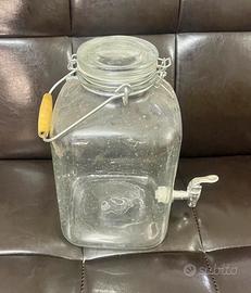 Dispenser in  vetro con rubinetto per bevande