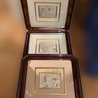 Tris Quadretti Vintage con Lastra in Argento