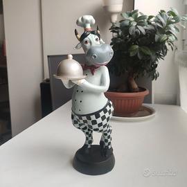 Statua Mucca Chef/Cuoco 32cm