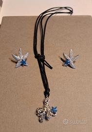 Collana e orecchini parure mare argento 925