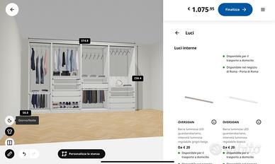 Cabina armadio PAX 3.75m bianca