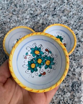Ciotoline in ceramica decorata a mano cm 7 X cm 4