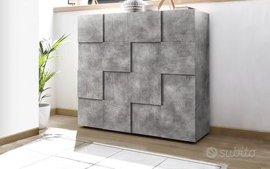 Madia 2 ante  colore cemento grigia 