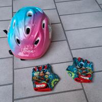 CASCO UNICORNO tg 52-56 + GUANTI,CASCHETTO BICI