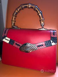 BORSA GUCCI Pelle Serpente, Manico Bambù