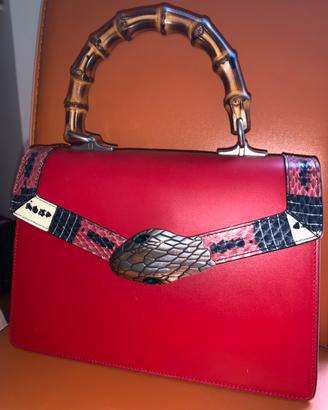 BORSA GUCCI Pelle Serpente, Manico Bambù