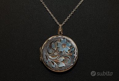 Stupenda collana porta ritratto argento Inglese