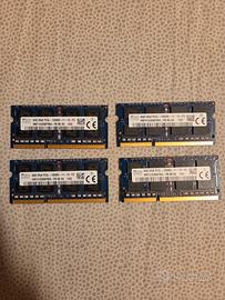 x4 RAM SK Hynix 8GB DDR3L SO-DIMM per PC Portatili