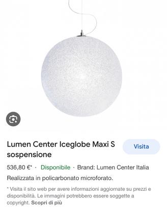 Lampada sospensione Lumen Center Iceglobe Maxi S