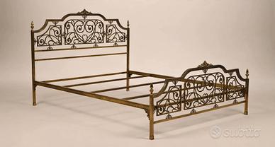 Letto matrimoniale antico in ottone
