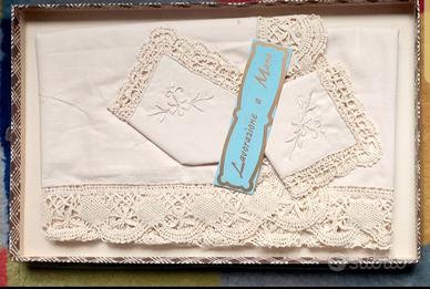 I MAESTRI DEL RICAMO TOVAGLIA TÉ IN PURO LINO RICA
