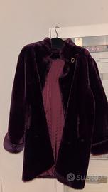 Cappotto pelliccia Vintage Viola Anni '70/80