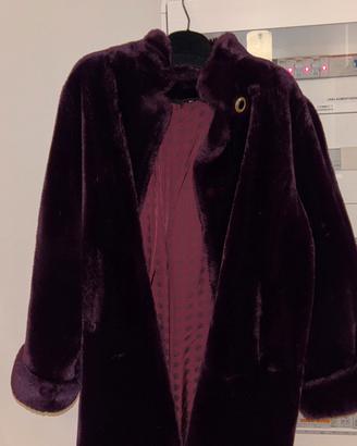 Cappotto pelliccia Vintage Viola Anni '70/80