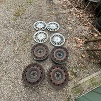 Cerchi Lancia Y da 15” in ferro con calotte