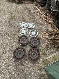 Cerchi Lancia Y da 15” in ferro con calotte