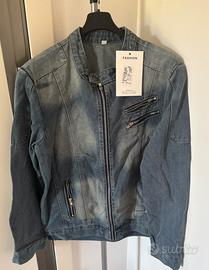 Giacca in Jean Biker Uomo Nuova Taglia L