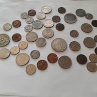 Monete  e  banconote 500  lire  argento e  dollari