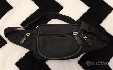 Marsupio nero resistente con doppia tasca