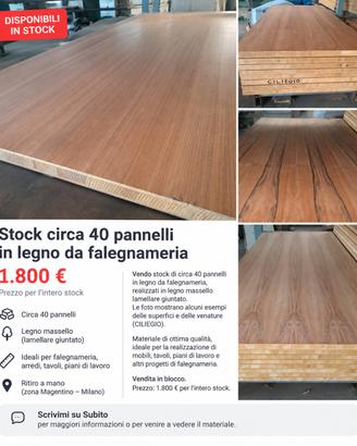 stock pannelli legno