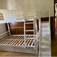 Letto a castello con scivolo e 2 cassetti