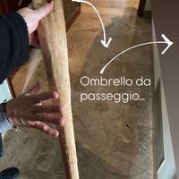 Antico ombrello da passeggio ricamato a mano