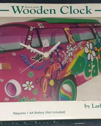 Orologio design Pink Camper hippy Van Love e Peace